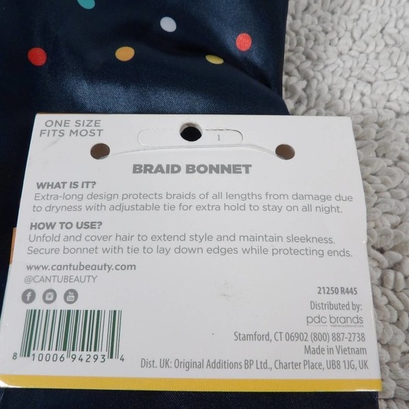 New Cantu Polka for Kids Braid Bonnet Classic- One Size Fit Most -Stays on - Picture 3 of 3